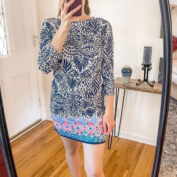 Lilly Pulitzer Vivvy T-Shirt Dress High Tide Navy - Picture 1 of 9